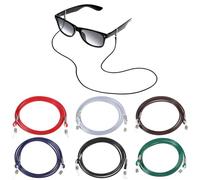 Ymapinc 6Pcs Chains for Glasses Around Neck, Adjustable Sunglass Strap Cord Holders Eye Glass Lanyard for Women and Men, Protected Necklace Glasses String 6 Colors - Red Green Black Navy Gray Brown