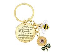 Ymapinc Bee Gifts Bag Charm, Inspirational Bee Keychain, Motivational Mental Health Reminder Sunflower Gift for Women, Encouraging Keychain for Best Friends, Birthday/Christmas Presents