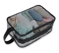 Ymapinc Black Travel Shower Caddy, 25x17cm Portable Bathroom Mesh Shower Caddy Quick-Dry Gym Toiletry Net Bag for Camping College Dorm Room Bathroom
