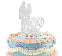 Ymapinc Bride and Groom Cake Topper,Rhinestone Metal Mr & Mrs Cake Topper, Personalized Mr and Mrs Sign Bridal Shower & Wedding Decorations.