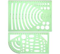 Ymapinc Circle Template for Drawing Drafting, Geometric Stencils for Painting Circle/Geometric Drawings Templates Plastic Green Transparent Geometry Drawing Tool for Office Supplies