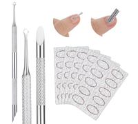 Ymapinc Cuticle Pusher Tool，Pre-treatment Nail Scraper Remover Tool with 50Pc Sandpaper Sheets Nails Art Dead Skin Removing Manicure Tools, Nail Care Manicure Tools Dual Ended