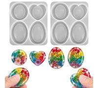 Ymapinc Epoxy Resin Moulds Silicone, 2pcs 4 Designs DIY Thumb Worry Stone Silicone Moulds, Rock/Gemstone Shapes, Epoxy Molds for Resin Casting