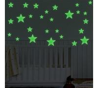 Ymapinc Glow in The Dark Ceiling Stickers, Large Glowing Stars for Ceiling 3D Room Wall Decor Ceiling Stars Room Wall Bedroom Green (27pcs)