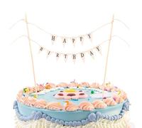 Ymapinc Happy Birthday Cake Bunting, Banner Celebrate with Cake Toppers and a Bunting Sign for Birthday Party Decorations Personalized Banner Cakes Toppers