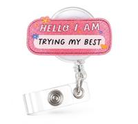 Ymapinc I'm Trying My Best Funny Badge Reel Retractable