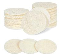Ymapinc Loofah Face Scrubber, 20 Pcs Natural Loofah Exfoliating Sponge Face Pads, Compressed Sponges Exfoliator Pad for Gentle Massage/Cleaning, Exfoliating Sponges for Makeup Removal & Bathing