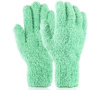 Ymapinc Microfiber Gloves for Plant Dusting, 1 Pair Green Kitchen Indoor Gloves Reusable Dusting Mitt for House Use Desk Window Blind Screen Car Wash