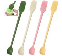 Ymapinc Mini Spatula，4 Pcs Small Silicone Spatula Set, Delicate Filler Spatulas, Jar Scraper Makeup Foundation Face Cream Spatulas for Kitchen, Cosmetics & Jars