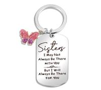 Ymapinc Personalised Butterfly Keychain - Sister Gift for Birthday, Friendship Day Big Sister and Best Friend Present for Teen Girls and Adults Customisable £5 Gift Under £5