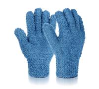 Ymapinc Plant Dusting Gloves, 1 Pair Microfiber Reusable Cleaning Gloves Dusting Mitt for House Use Kitchen Indoor Desk Light Window Blind Screen Car Wash - Navy