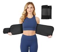 Ymapinc Sweat Belt for Weight Loss Women,Waist Trainer Body Shaper,Abdominal Binder, Sweat Band Belly, Slimming Fat Burning Belt, Stomach Flattener, Waist Trainer for Women & Men Black