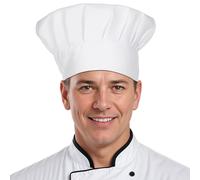 Ymapinc White Chef Hat Adjustable Chef Hat Micro Elastic Baker Hat Kitchen Grill BBQ Cooking Chef Cap for Adult Men Women Costume Accessories Reusable Washable Cook Hat 22cm High