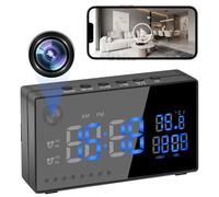 YMBZY Hidden Camera Clock 1080P Alarm Clock WiFi Spy Camera with Motion Detection/Night Vision/120°Wide Angle,Wireless Security Cameras Nanny Cam for Home/Office Surveillance