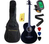 YMC 4 Strings Cutaway Acoustic-Electric Bass Guitar With 4-Band Equalizer, Adjustable Truss Rod,Gig Bag,Strap,Picks- (Black)