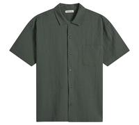 YMC Men's Organic Seersucker Malick Shirt Dark Green