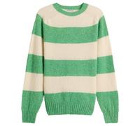 YMC Men's Suedehead Stripe Crew Neck Jumper Green/Off White