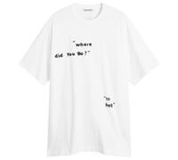 YMC Men's Where Did You Go Print Triple T Shirt White XL