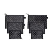 Ymcafmo 6-Piece Heart Printed Mesh Makeup Bag Set - Small Pouches for Purse, Mesh Pouch, Pouches, Pouch for Purse, Black Makeup Bag(Black)