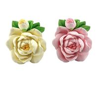Ymcafmo Mini Flower Car Air Diffuser， Charming Women's Flower Car Vent， Clips- 2 Pack Car Air Freshener Clip for AC Vents, Cute Floral Aromatherapy Diffuser for Women & Girls