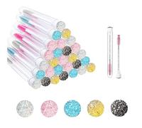 YMCLUB Disposable Eyelash Brushes & Disposable Spoolies, Diamond Mascara Wands with Tube, Sanitary Lash Extension Supplies, Makeup Tool (20 Pcs， Colors are randomly assigned.)