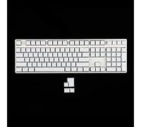 YMDK 104 Key SA Profile ANSI ISO Double Shot Shine Through PBT Ball Shape Keycaps Suitable for Standard MX 104 87 61 Keyboard (White)