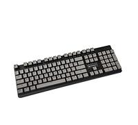 YMDK 104 PBT OEM Profile Double Shot Non Shine Through White Black Coffee Red Yellow Pudding Keyset for MX 61 87 104 Mechanical Keyboard (Only Keycap) (Gray Top Black Base)