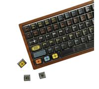 YMDK 122 Keys Exhibition Theme Five Sides Fog Keycaps Shine Through Cherry Profile PC UV Print Keycap for 61/64/68/75/84/87 MX Mechanical Keyboard