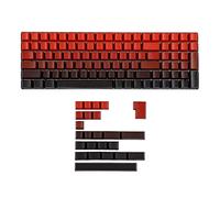 YMDK 124 Keys ANSI ISO Dyed Red Gradient PBT OEM Profile Keycap for 104 87 61 64 68 84 96 MX Switches Mechanical Gaming Keyboard (Red Gradient)