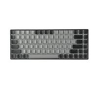 YMDK 128 PBT Double Shot Doubleshot Shine Through ANSI ISO OEM Profile Pudding Keycaps Key caps for MX Mechanical Keyboard 61 68 87 104 (128 Black Gray)