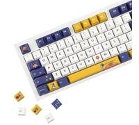 YMDK 130 Keys Astronaut Theme Keycaps PBT Cherry Profile Dye Sub Key Cap Cute Custom Keycap for 61/64/68/84/87/96/104/108 MX Mechanical Keyboard