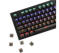 YMDK 132 Keys PBT Frosted Translucent Clear Keycaps OEM Profile Shine Through Blank Custom Keycap for 61/68/75/87/96/104/108 MX Mechanical Keyboard