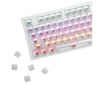 YMDK 132 Keys PBT Frosted Translucent Clear Keycaps OEM Profile Shine Through Blank Custom Keycap for 61/68/75/87/96/104/108 MX Mechanical Keyboard