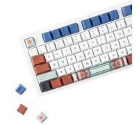 YMDK 139 Keys Retro Vase Style Russian Keycaps PBT Dye Sub Cherry Profile Top Side Printing Custom Key Caps for 61/75/87/98/100/104 MX Mechanical Keyboard