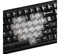YMDK 21 Keys Transparent PC Blank Cherry Profile Shine Through Black White Yellow Pink Blue Orange Red Keycaps for MX Keyboard DIY
