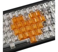 YMDK 21 Keys Transparent PC Blank Cherry Profile Shine Through Black White Yellow Pink Blue Orange Red Keycaps for MX Keyboard DIY