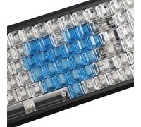 YMDK 21 Keys Transparent PC Blank Cherry Profile Shine Through Black White Yellow Pink Blue Orange Red Keycaps for MX Keyboard DIY