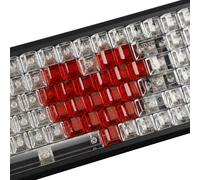 YMDK 21 Keys Transparent PC Blank Cherry Profile Shine Through Black White Yellow Pink Blue Orange Red Keycaps for MX Keyboard DIY