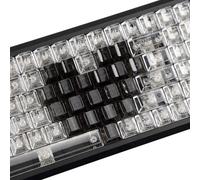 YMDK 21 Keys Transparent PC Blank Cherry Profile Shine Through Black White Yellow Pink Blue Orange Red Keycaps for MX Keyboard DIY