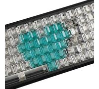 YMDK 21 Keys Transparent PC Blank Cherry Profile Shine Through Black White Yellow Pink Blue Orange Red Keycaps for MX Keyboard DIY