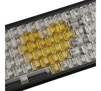 YMDK 21 Keys Transparent PC Blank Cherry Profile Shine Through Black White Yellow Pink Blue Orange Red Keycaps for MX Keyboard DIY