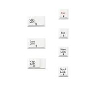 YMDK 7 Keys Cherry Profile Indicator Lamp Cap White Black Caps Lock/Num/Esc PBT Dye Sub Top Print Keycaps for MX Mechanical Keyboard