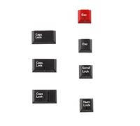 YMDK 7 Keys Cherry Profile Indicator Lamp Cap White Black Caps Lock/Num/Esc PBT Dye Sub Top Print Keycaps for MX Mechanical Keyboard