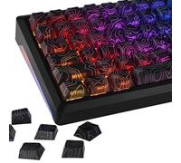 YMDK Black Contour Line V3 Keycaps Full Set 131 Keys Sidelit Cool Custom Keycap Cherry Profile PBT Dye Sub Key Caps for MX Mechanical Keyboard