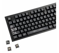 YMDK Black Eagle Theme Keycap Set 132 Keys, Cherry Profile PBT Dye-Sub, Cool Creative Custom Keycaps for 61/64/68/84/87/96/108 MX Mechanical Keyboard