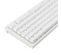 YMDK Black White Cherry Profile PBT Double Shot 104 108 Top Print Shine Through Translucent Backlit ANSI ISO keycap Suitable for MX Mechanical Keyboard (Only Keycap) (White)