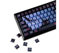 YMDK Blue Black Graffiti Theme Keycaps 137 Keys Cool Creative Keycap PBT Dye Sub Custom Key Caps for MX Mechanical Keyboard