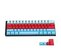 YMDK Blue White Red Mixed 104 87 61 Key Side Print Thick PBT OEM Profile Keycaps for MX Standard 104 TKL 61 Mechanical Keyboard (61 Blue Red)(Only Keycap)
