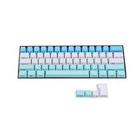 YMDK Blue White Red Mixed 104 87 61 Key Side Print Thick PBT OEM Profile Keycaps for MX Standard 104 TKL 61 Mechanical Keyboard (61 Blue White)(Only Keycap)