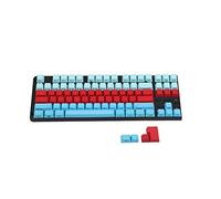 YMDK Blue White Red Mixed 104 87 61 Key Side Print Thick PBT OEM Profile Keycaps for MX Standard 104 TKL 61 Mechanical Keyboard (Only Keycap) (87 Blue Red)